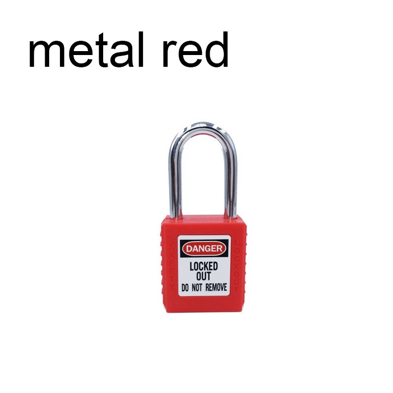 ABS lock security padlock engineering lock plastic shackle steel 38mm nylon non conductive safety padlock with 2 unique key: metal red