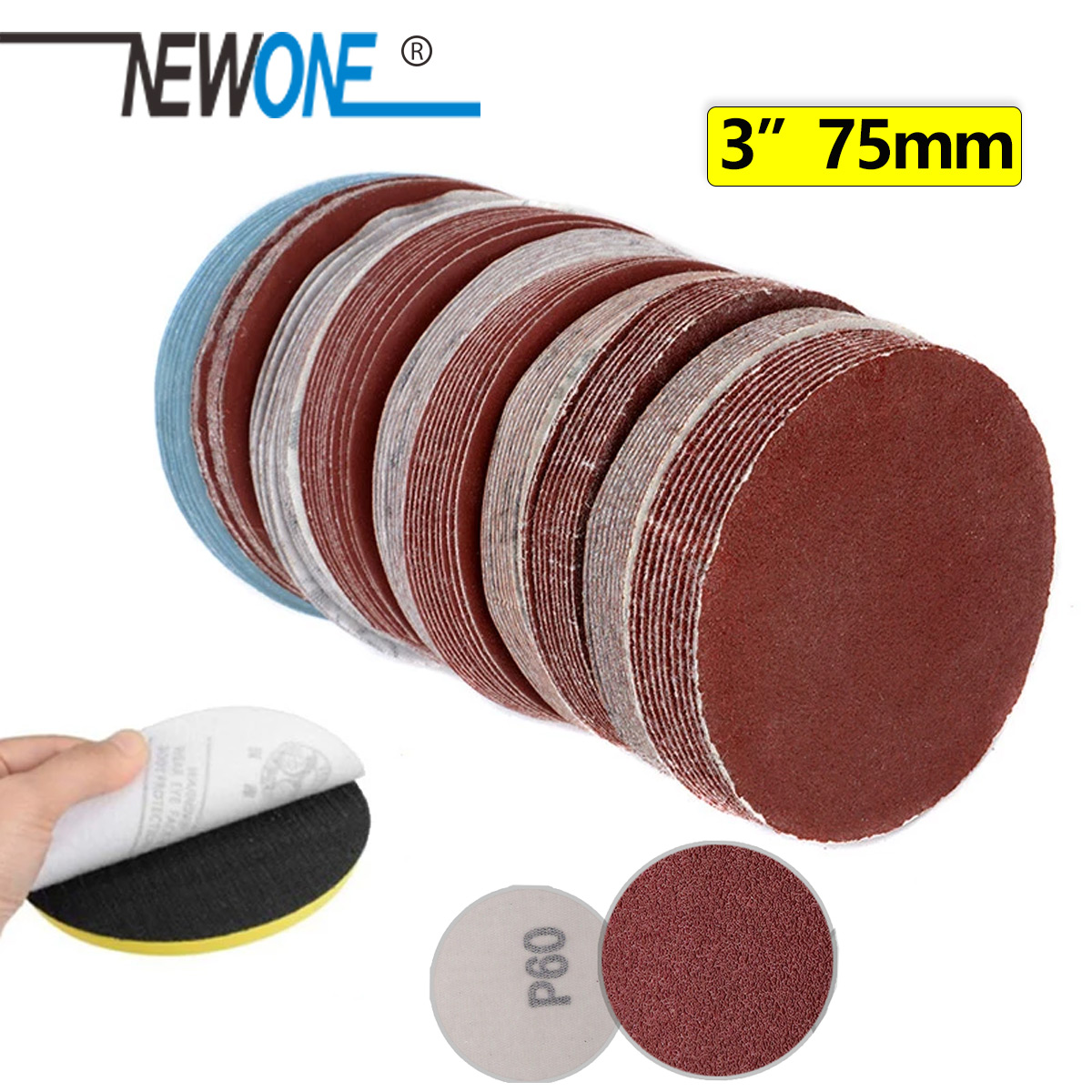 Sandpapir Diske - 75mm (3 Tommer) - 10ST - 60-2000 Korn - Selvklæbende - til Dremel Sliber