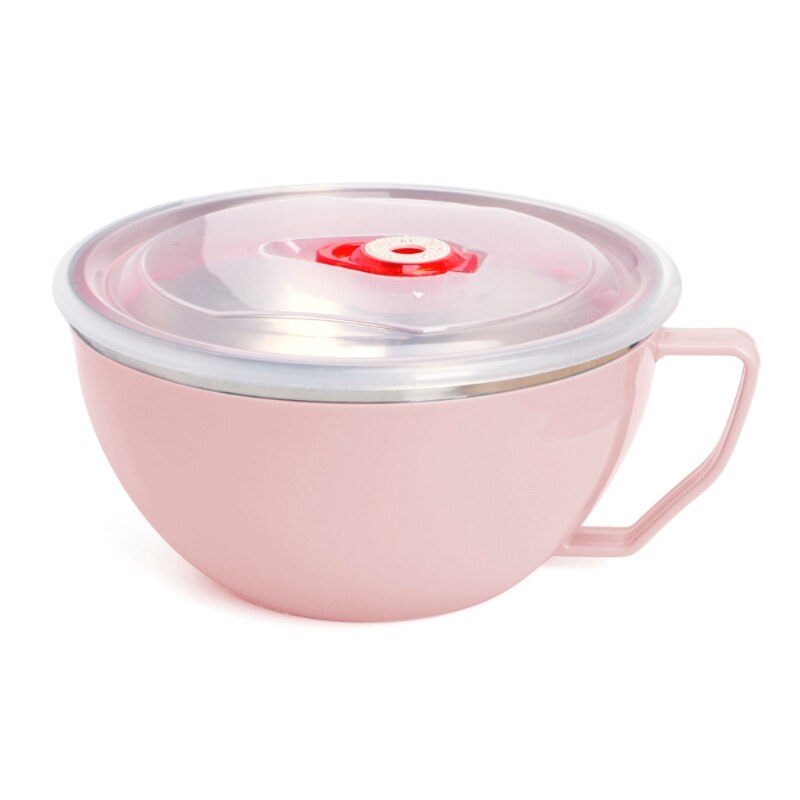 1 Pc Stainless Steel Noodle Bowl With Handle Food Container Rice Bowl Soup Bowls for Adult Kids Kitchen Tool
