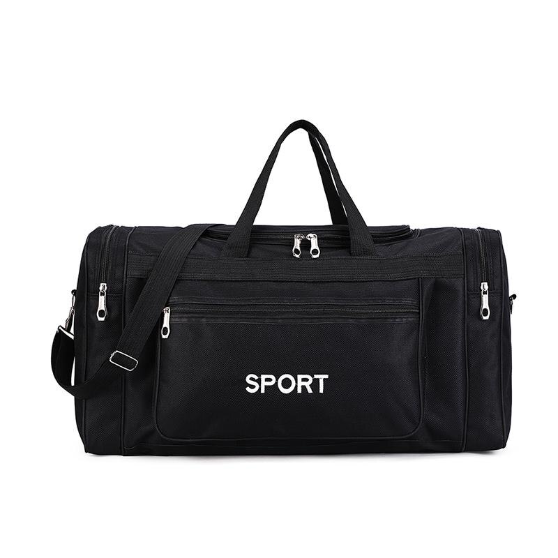 Nylon-reisetasche, wochenend-sporttasche, große mehrzweck-handgepäcktasche für reisen, 40l reisetaschen: Schwarz