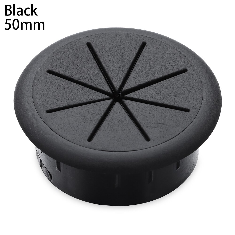 Porte-câble rectangulaire, trou d&#39;œillet, Port de sortie avec brosse noire, décor de bureau d&#39;ordinateur, boîte à fil, rangement de câbles de bureau: black 50mm