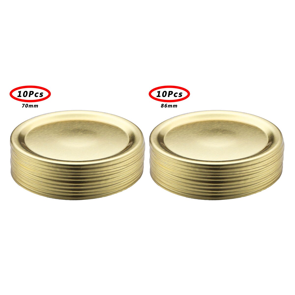 20Pc Mason Jar Split-Type Lids (Not Include Band) Sealing Leak Proof Mason Jar Lids Solid Caps Regular Mouth &amp; Wide Mouth Jars: Gold
