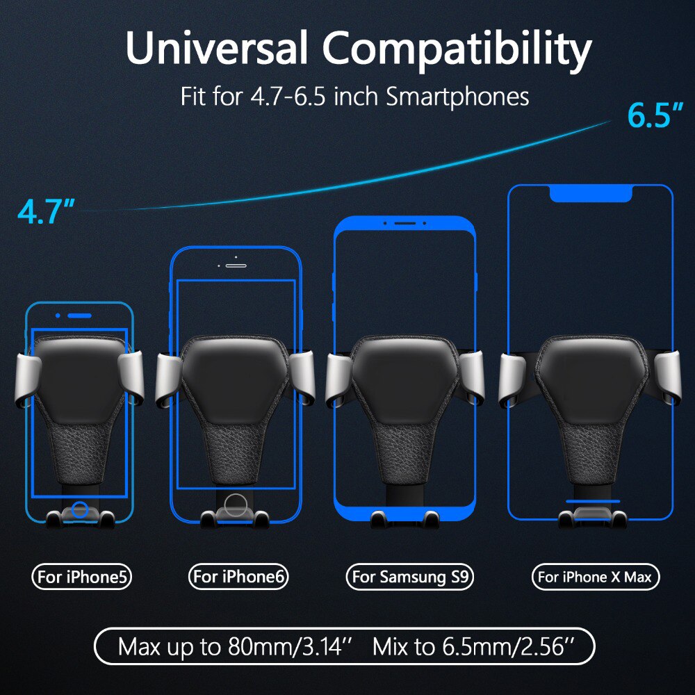 Car Phone Holder Air Vent Mount In Car Phone Stand Holder Universal Car Gravity Bracket for iphone 7 8 X Sumsang S8 S9 Huawei