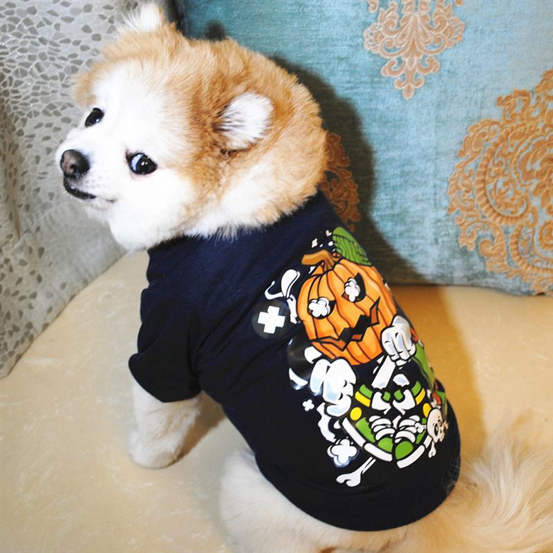 2 stk halloween kæledyrs kostume katte hundetøj kæledyr sjov kostume kæledyrsforsyning halloween kæledyr hvalpe t-shirt