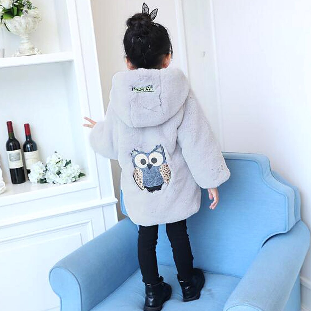 Meisjes Jas Bont Jas Kinderen Herfst Winter Bovenkleding Kleding Lichtgewicht Katoenen Kleding Leuke Lange Mouwen Tops Trui