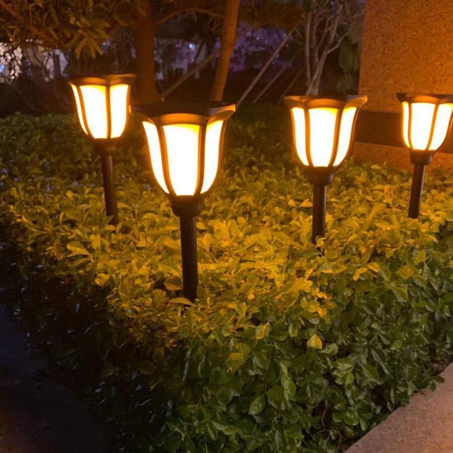 Solar Flame Flickering Torch Light Outdoor Waterproof Dancing Flame Lights Garden Patio Lawn Pathway Solar Tiki Torche Lamp