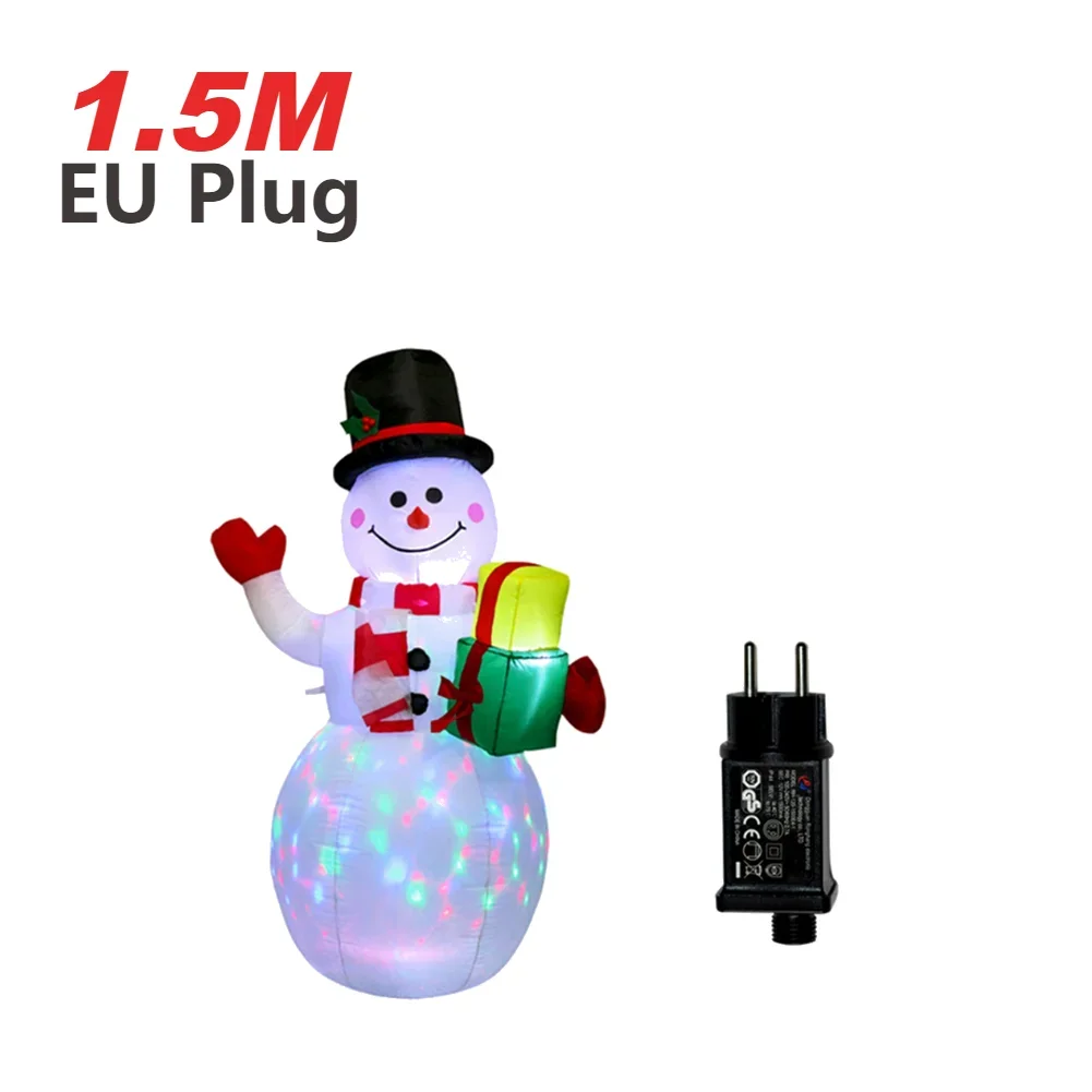 1,5 m aufblasbarer Weihnachts-Schneemann, luftgeblasenes Dekor mit LED-Licht, Weihnachten, für Höhle Außenbereich, Hof, Garten, Tür, Ornamente, Party-Requisiten: Ursprünglich Titel