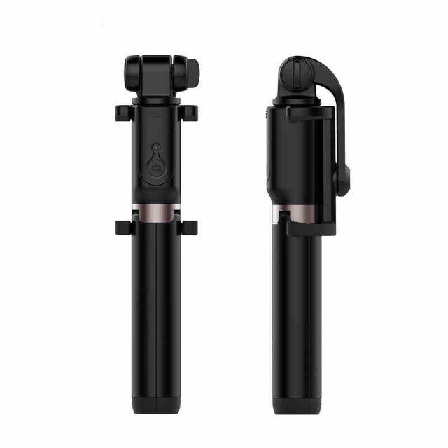 Selfie stick stativ stander 3 in 1 udtrækkelig monopod bluetooth 3.0 fjernbetjening telefon mount til iphone  x 8 android smartphone: Sort