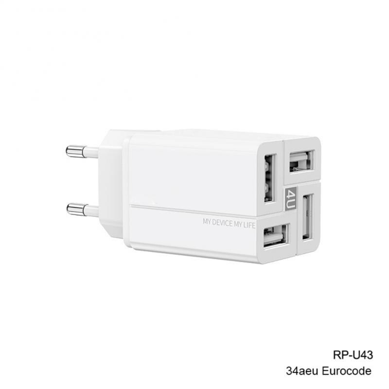 Ładowarka USB szybkie ładowanie 3.4A/5V ue/UK szybka ładowarka ładowarka do Samsung IPhone 11 4 porty ładowarka do telefonu komórkowego: EU white