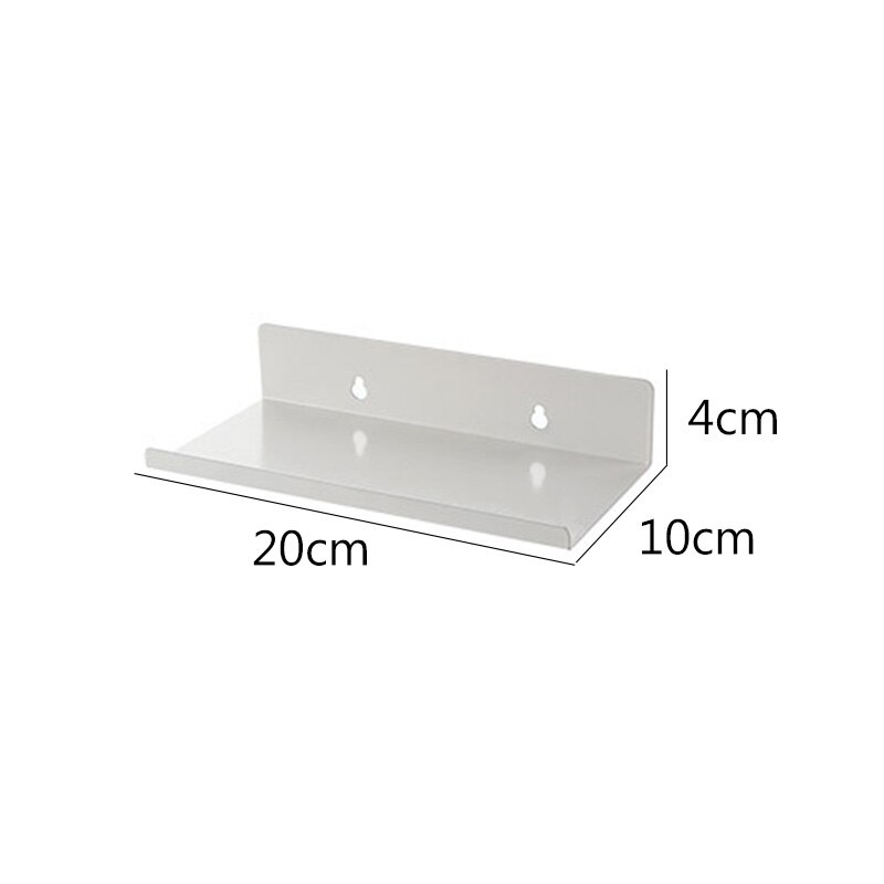 One-word Partition Shelf Nordic Modern Simple Home Decoration Living Room Bedroom Bathroom Wall Hanging Free Punch Display Stand: White 20x10x4cm