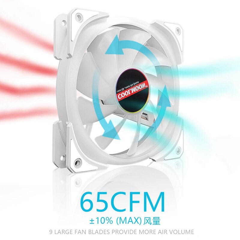 Coolmoon computer-lüfter 12cm leise pwm intelligente temperaturregelung lüfter 5v argb shenguang synchron-cpu-lüfter pc-lüfter