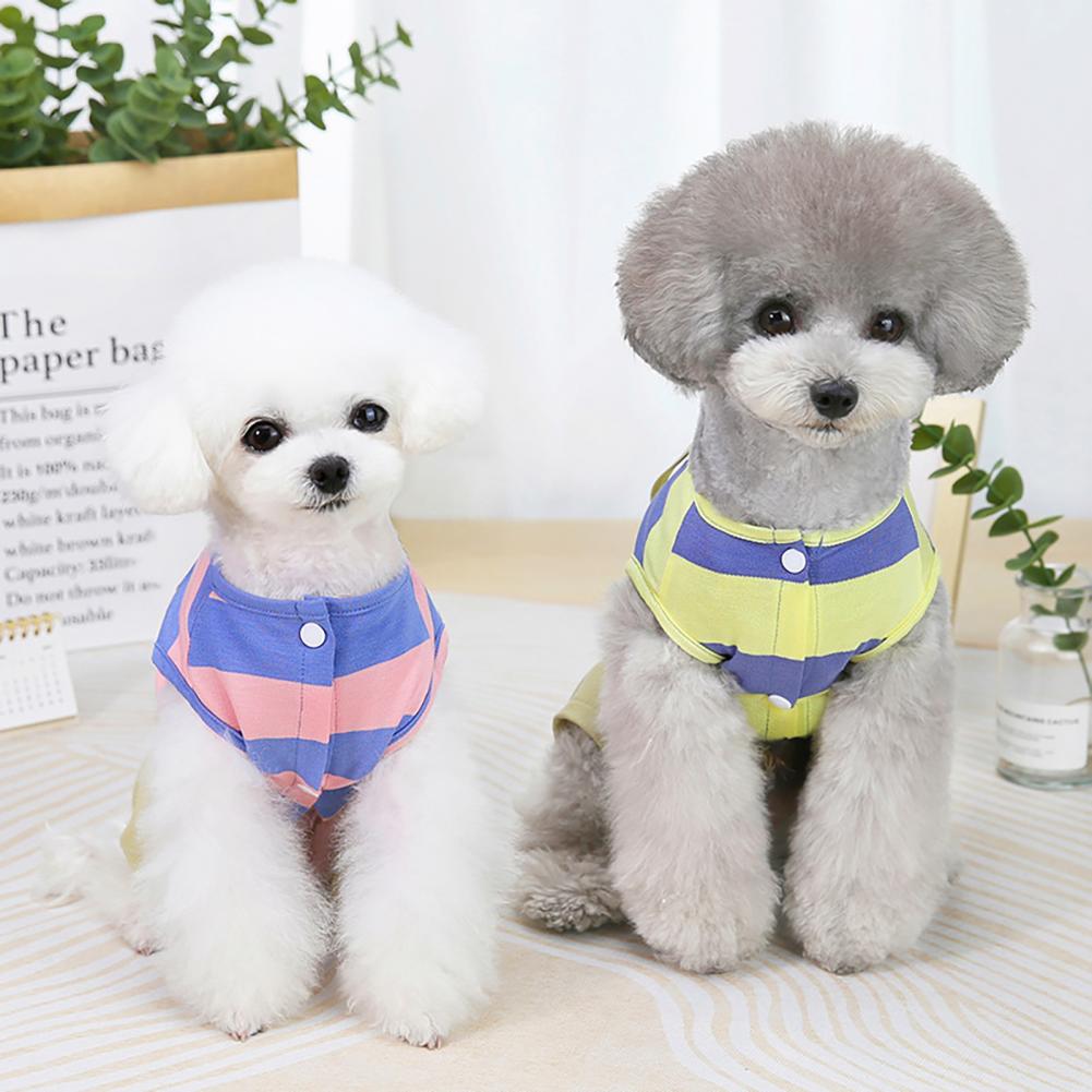50% Sales! Pet Overall Stripe Soft Cotton Puppy Jumpsuit for Walking