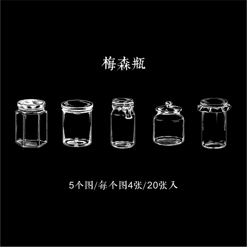 20/12PCS/Set DIY Bookmark For Students Transparent Wishing Bottle Shape Bookmark Scrapbook Sticker Material Small: Gold