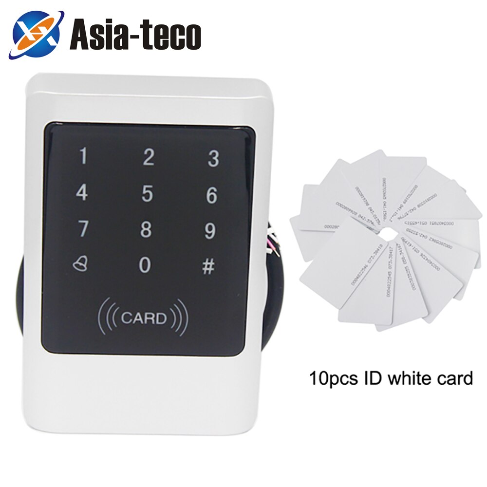 125KHz Waterproof Access Control Touch Metal Smart Keyless Lock Card Reader: AC and 10 Cards