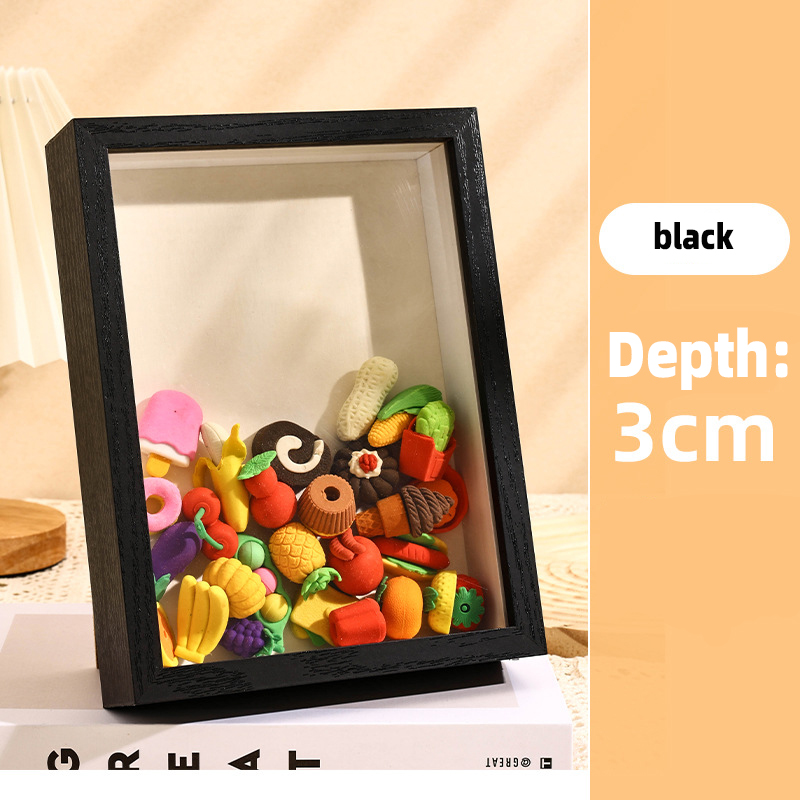 3D-Fotorahmen aus Holz, getrocknete Blumen, Probenhalter, handgefertigt, DIY-Handarbeit, Anzeige, Bilderrahmen, Heimdekoration, Tiefe 3 cm