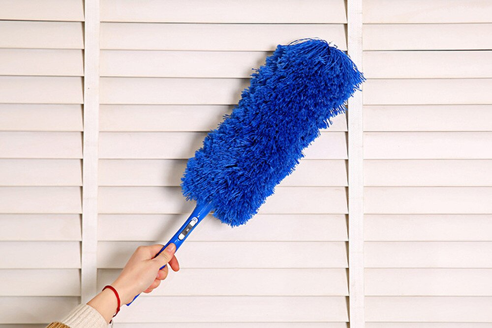 Magic Soft Microfiber Cleaning Duster Dust Cleaner Handle Feather Static Blue
