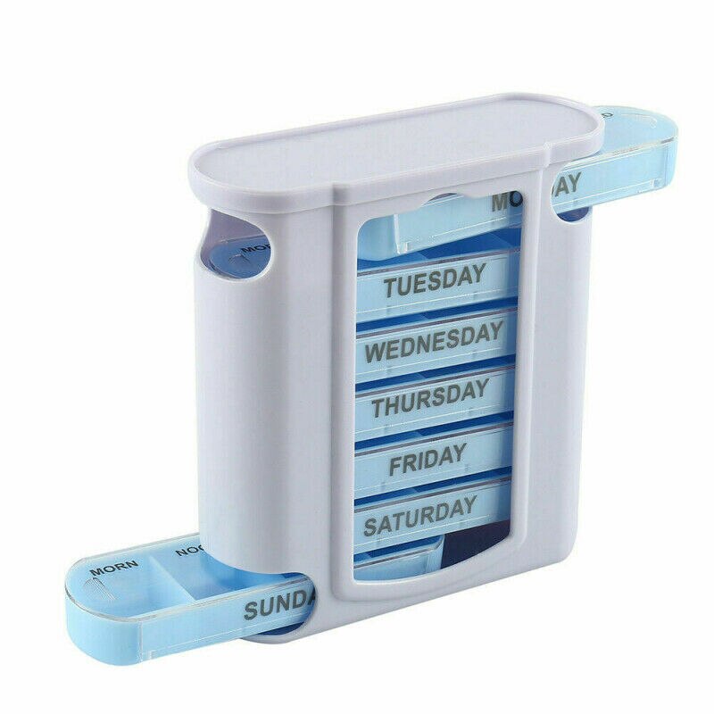 7 Days A Week /A Week 28 Compartments Portable Drawer Moisture-proof Plastic Pill Box Essential for Home Travel