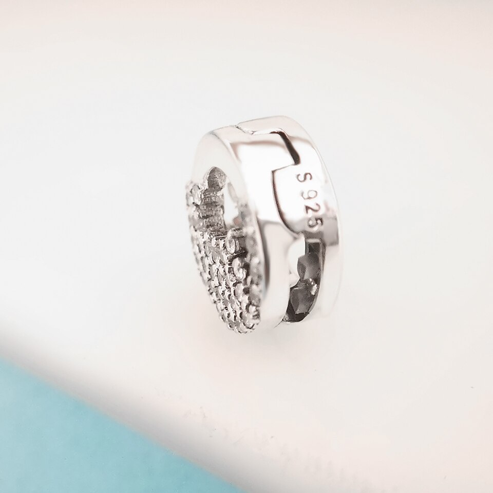 Charme Echt 925 Sterling Silber passen Original Silber Armbinde glänzend Zirkon Schneeflocke Original Reflexion Schmuck