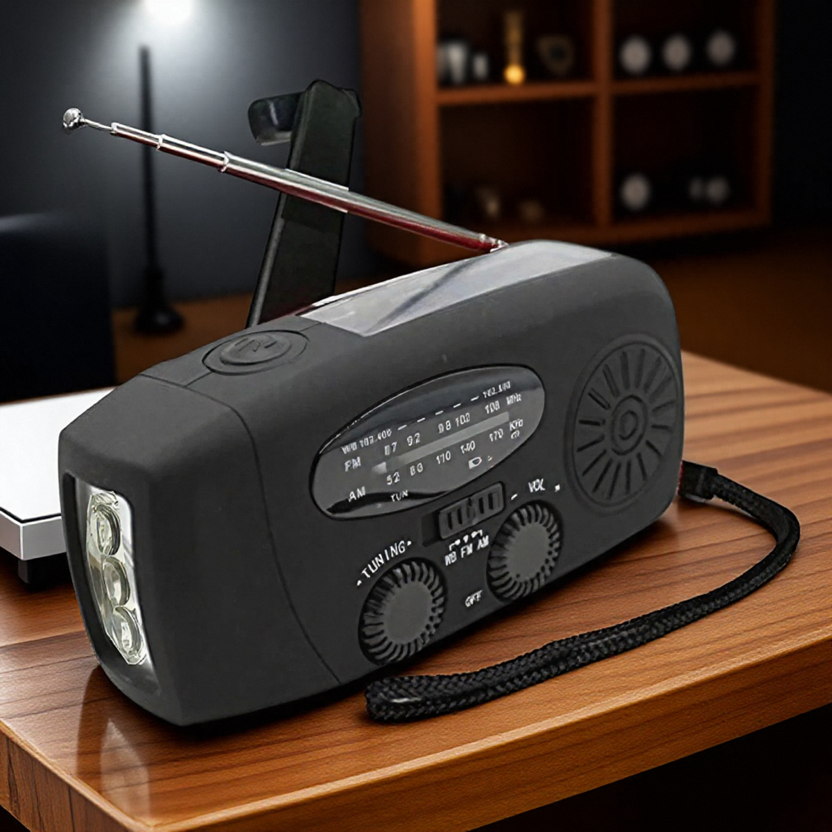 Radio pogodowe Awaryjne wielofunkcyjne radio FM AM WB Korba ręczna Solar USB Ładowanie 2000mAh Power Bank Latarka LED: FIOLETOWY