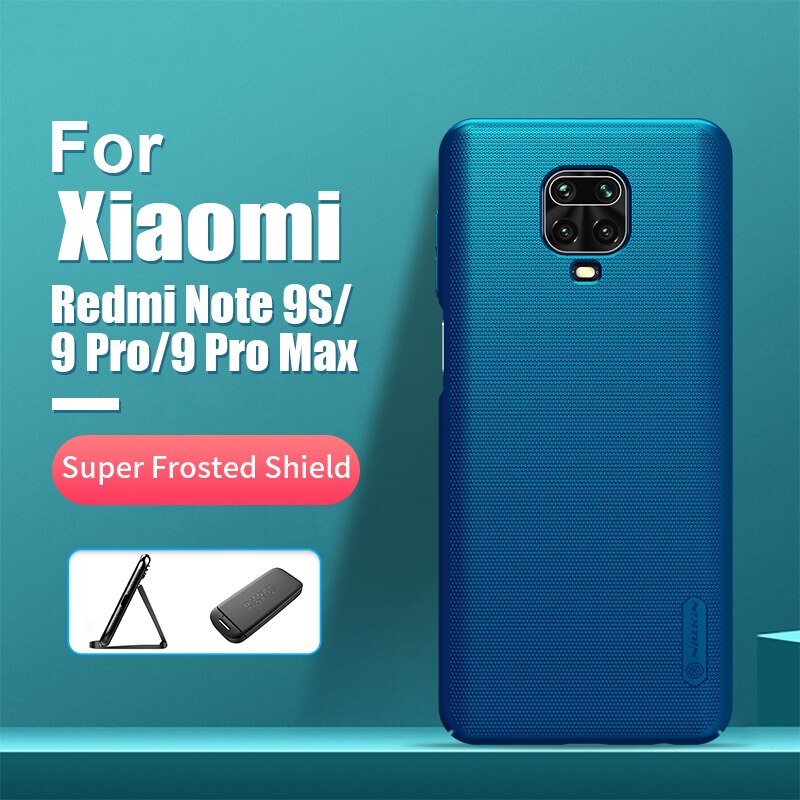 Redmi Nota 9S Caso Involucro 6.69 ''NILLKIN Glassata del PC Duro Opaco Della Copertura Posteriore per Xiaomi Redmi Nota 9 pro Caso di Max: For Note 9s / PEACOCK BLUE