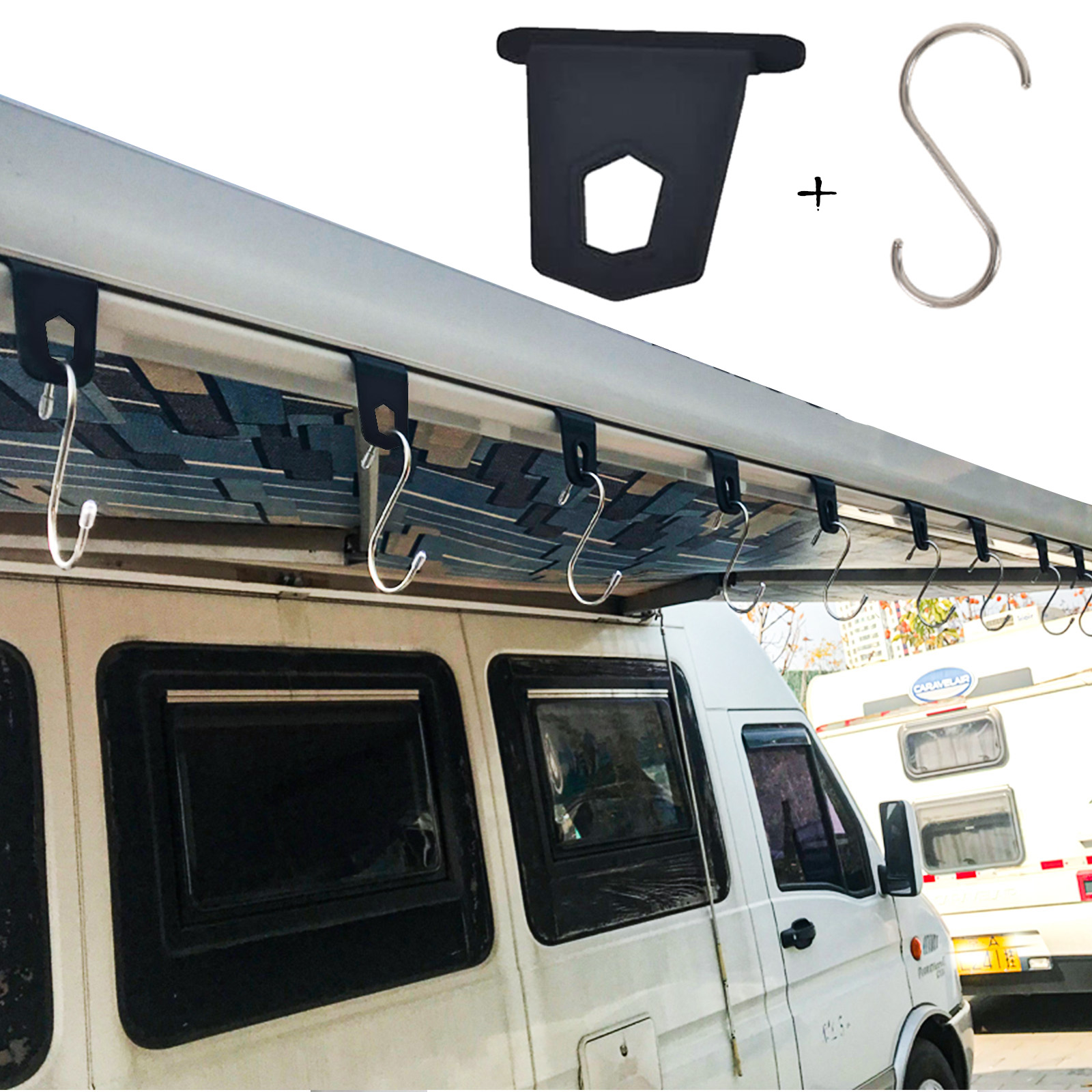 Caravan Awning Hanger Holder RV Camper Awing S Hook Clips For Caravan Camper Awning Motorhome Tarp Clamp Tent Canopy Clip