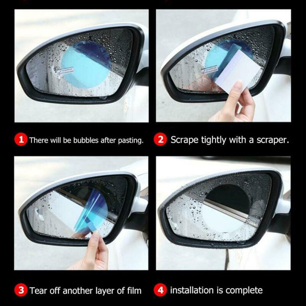 Soft Anti Fog Film Car Rear Mirror Protective Film Window Clear Rainproof Rear View Mirror Protective Anti-glare Clear Film