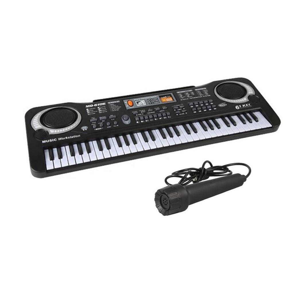 61 keys digital electronic keyboard and electric microphone led music