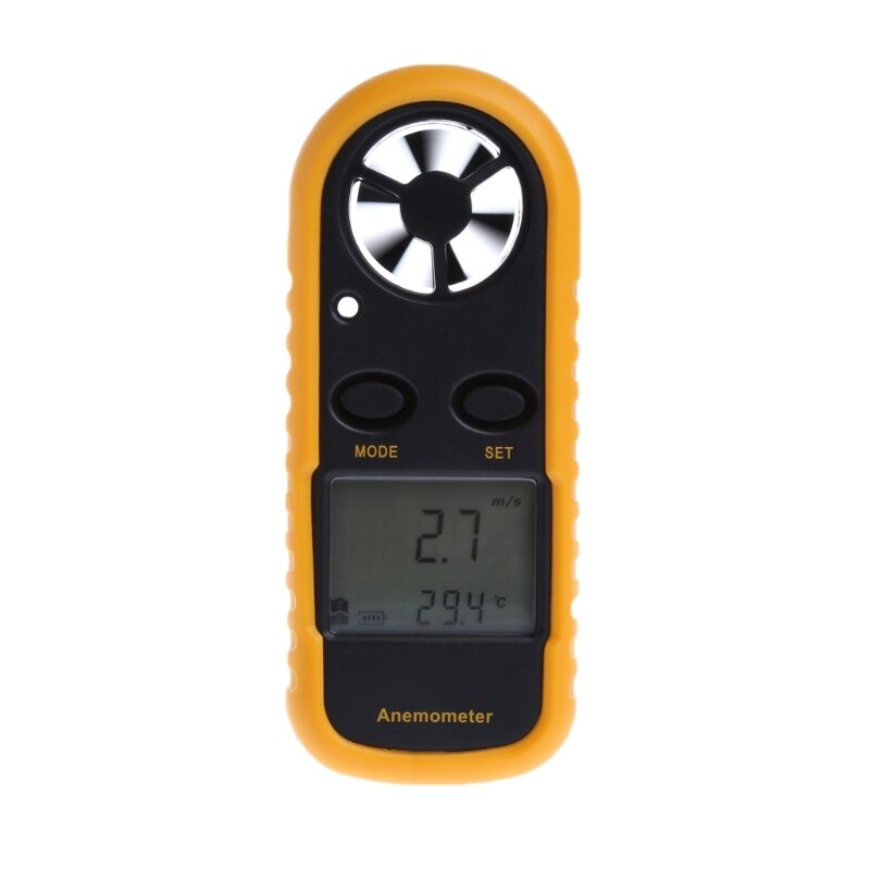 GM816 Mini Digitale Anemometer Windsnelheid Temperatuur Tester Met Lcd Backlight
