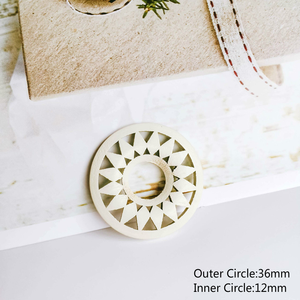 ZEROUP Wooden Round Eardrop white bronze Color Pendant earring Accessories Necklace Charms Jewelry Finding Diy Material 8pcs: 3