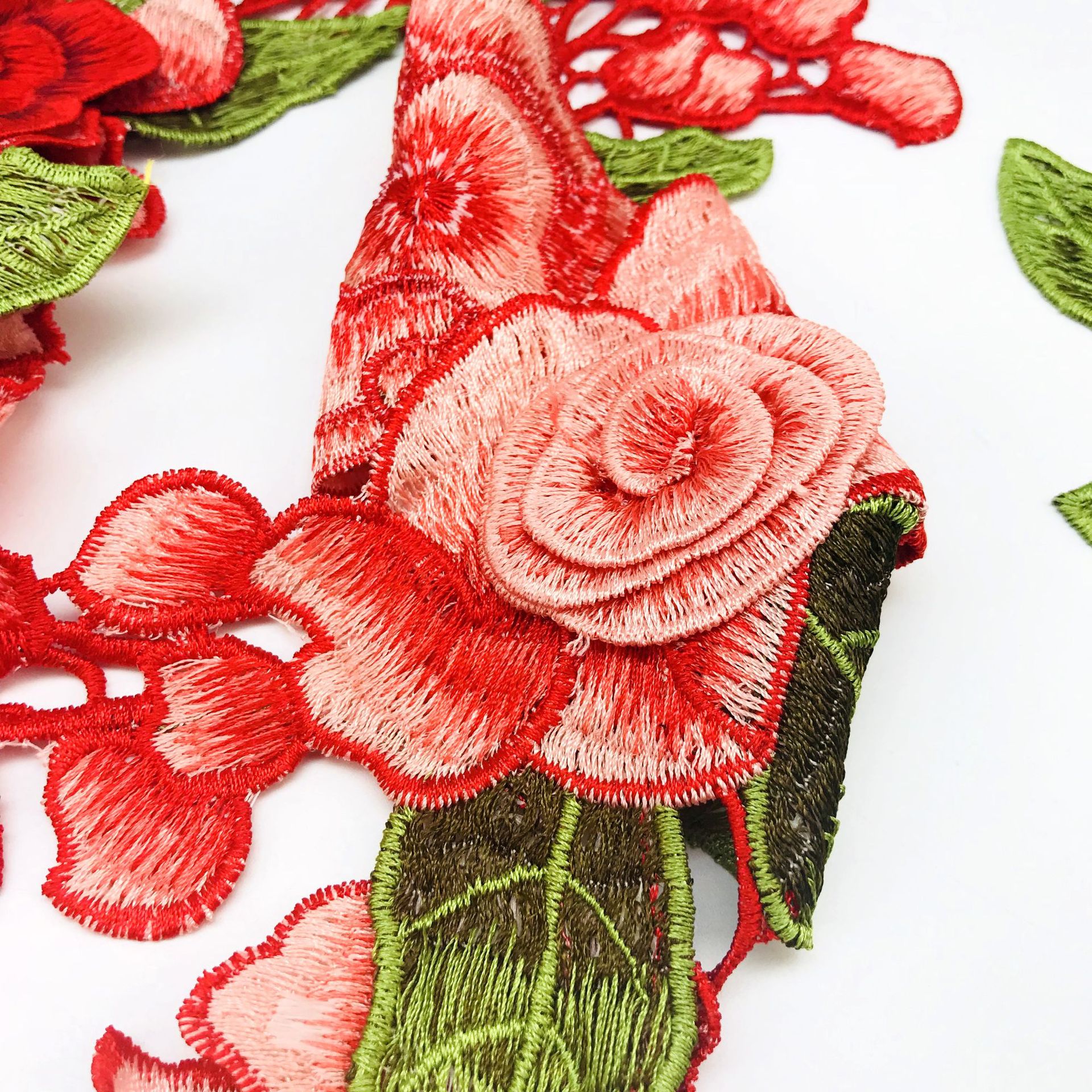 DIY sewing dresses flower applique Collar applique DIY decoration accessories 3d flower Patches Water Soluble