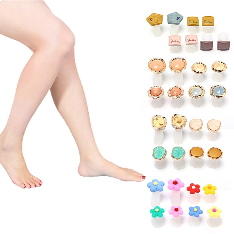 8 Stuks Nail Art Teen Separator Bloem Parel Diamanten Siliconen Voet Tenen Afscheiders Silicagel Vinger Teenspreiders