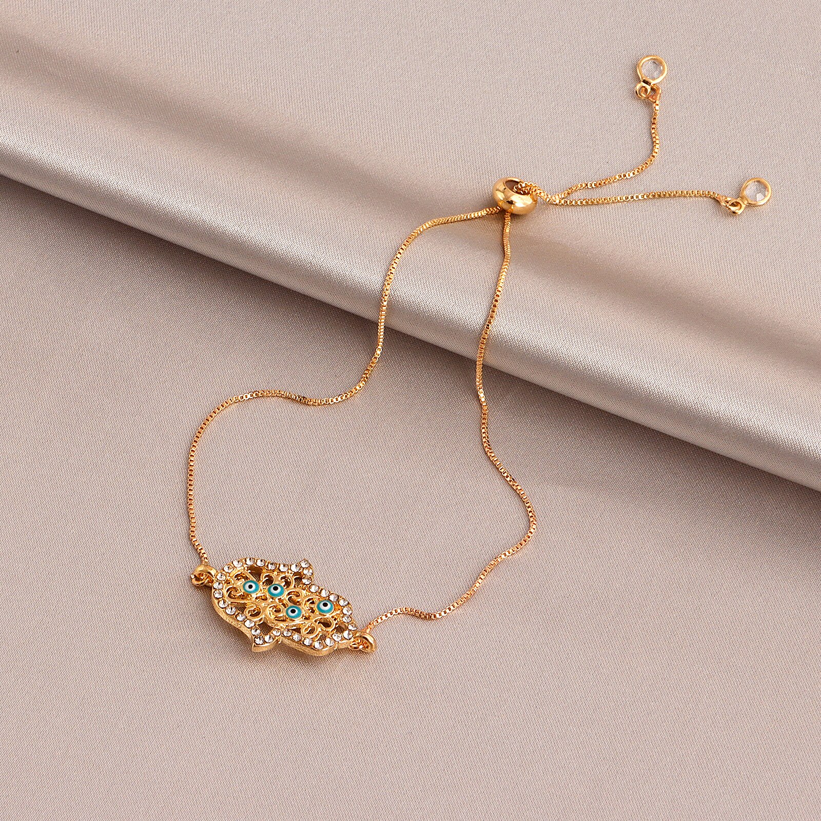 Bracelet de cheville avec œil maléfique de Fatima pour femmes, chaîne ajustable, style Boho, Vintage, pendentif démon, bijoux: 2