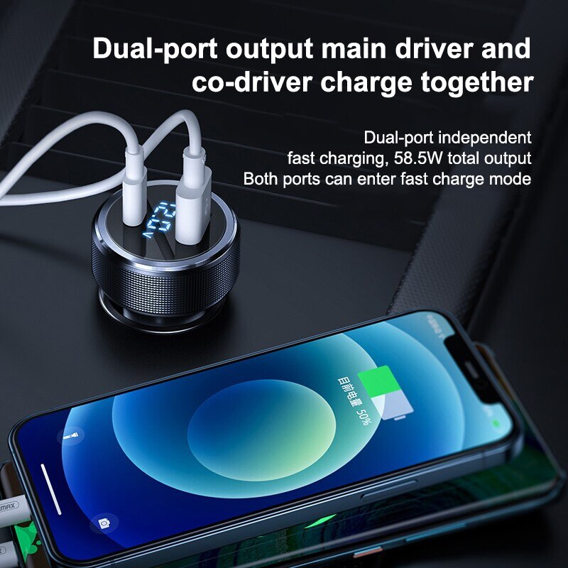 68W USB + PD caricabatteria da auto adattatore per ricarica rapida per iPhone 13 12 11 Pro Max Xiaomi Huawei Samsung S22 caricabatterie per iPhone Android