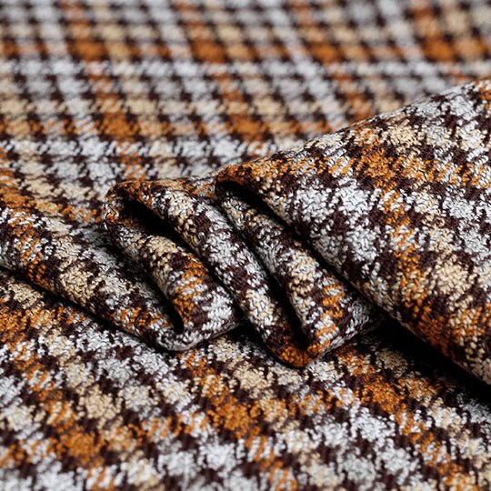Pearlsilk Plaid Yarn Dyed Tweed Wool Garment Materials Autumn dress jacket Diy clothes fabrics: Default Title