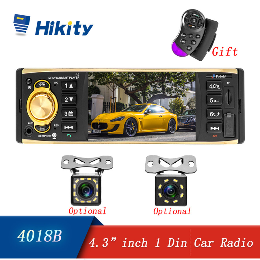 Hikity 4019B 1 din Auto Radio Audio Stereo MP3 MP5 Speler 1din Autoradio USB FM AUX SD Auto Stereo Ondersteuning afstandsbediening Camera