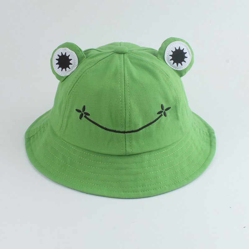 Panama Emmer Hoed Mannen Vrouwen Zomer Emmer Cap Banana Print Geel Bob Hoed Hip Hop Gorros Vissen Visser Hoed: frog green