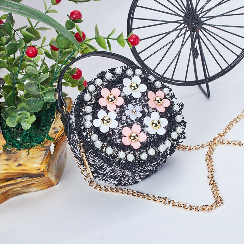 Baby Accessories Kids Girls Princess Bag Baby Messenger Crossbody Bags Shoulder Stylish Zipper Beading Bags