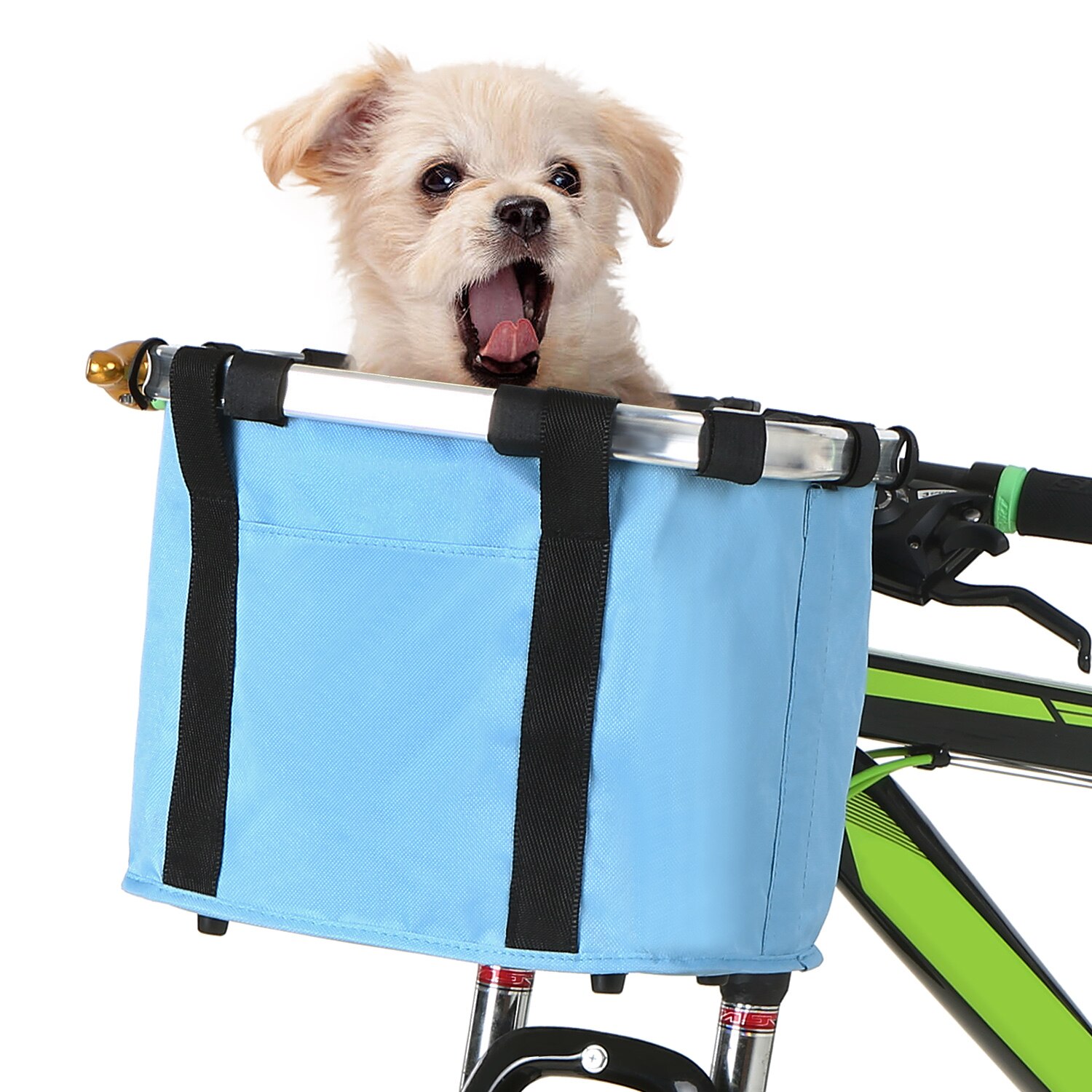 Sammenklappelig cykelkurv lille kattehund hundetaske aftagelig cykelstyr forkurv cykeltaske håndtaske tilbehør