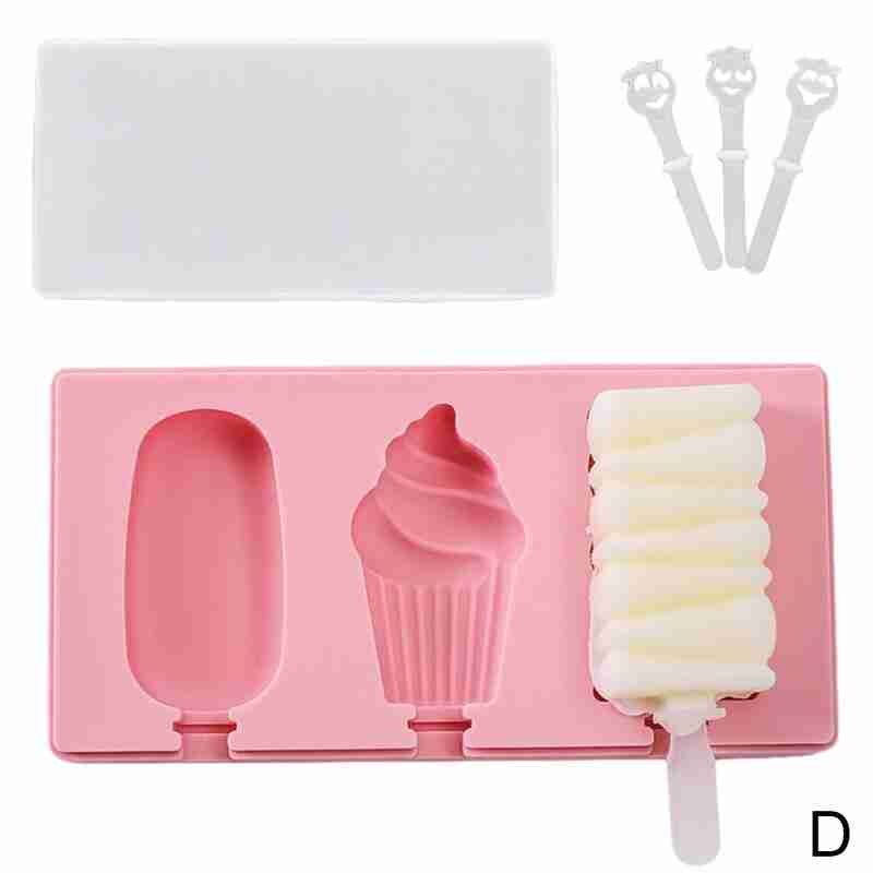 Leuke Silicone Popsicle Mold Set Diy Handgemaakte Ijs Maken Gereedschap Praktische Candy Bar Creatieve Dessert Mold Ice Cube lade: Gray