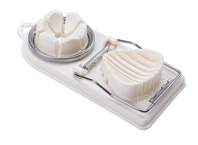 Eiersnijder - Roestvrij Staal - Fruit & Groente Snijder - Twee-in-één Slicer: Wit