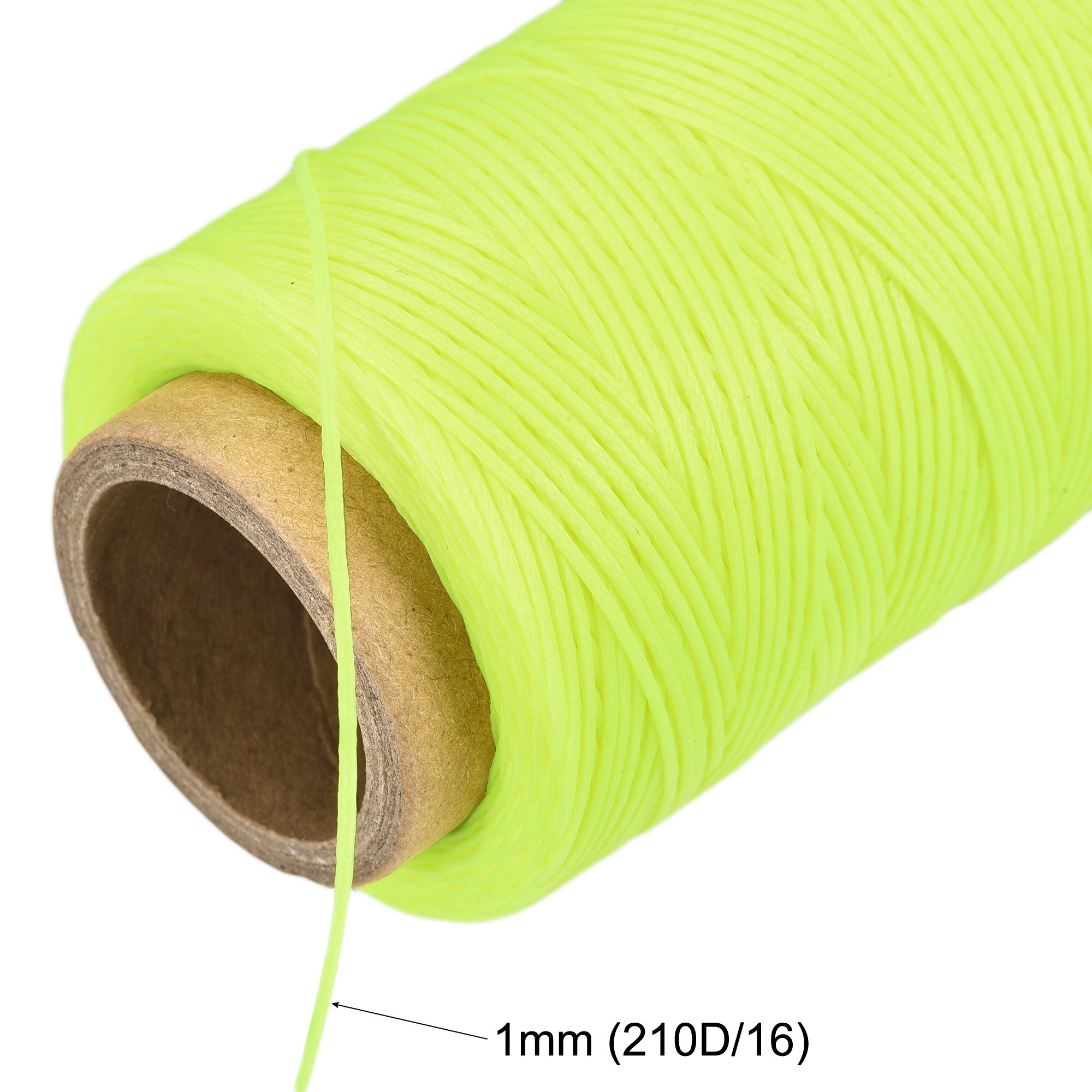 Uxcell Lederen Naaigaren 186 Meter 210D/1Mm Polyester Gewaxt Koord Voor Handmatig Naaien, Lime