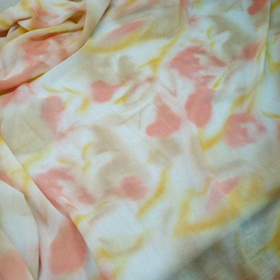 Chiffon Stof Tulpen Gedrukt Jurk Strand Sjaal Stof Chiffon stof Bloemen gedrukt chiffon Jurk stof