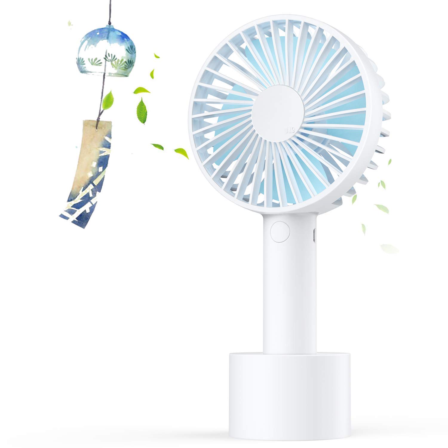 Rechargeable Portable Mini Handheld Fan with 2500 mAh Battery and 3 Speed Options for Office Room Outdoor Household Traveling: Default Title