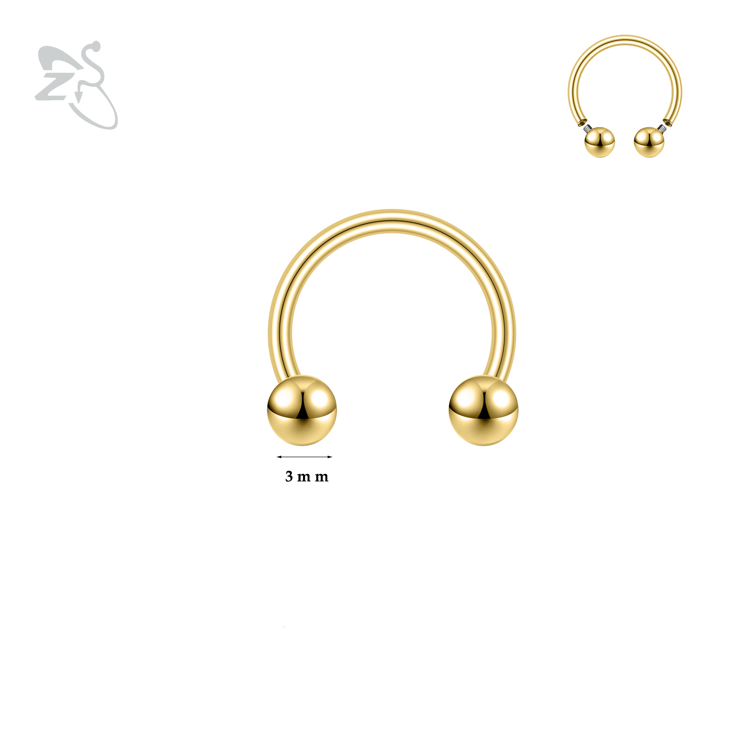 Zs 1pc 14g/16g g23 titan septum clicker spike septum ring bøyle hestesko nesepiercing gullfarget helix brusk piercinger: Gul / Rhodium belagt