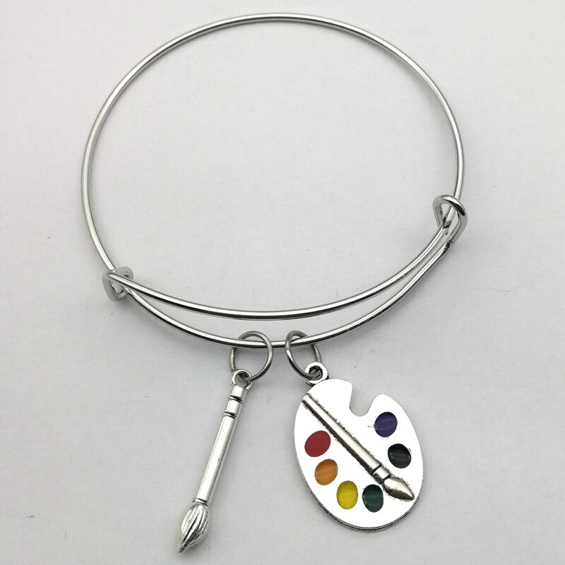 1 pçs painter paleta oval ferramenta escova cores pulseira desenhar empreendedor pulseira personalizeds presente pintor mão: Default Title
