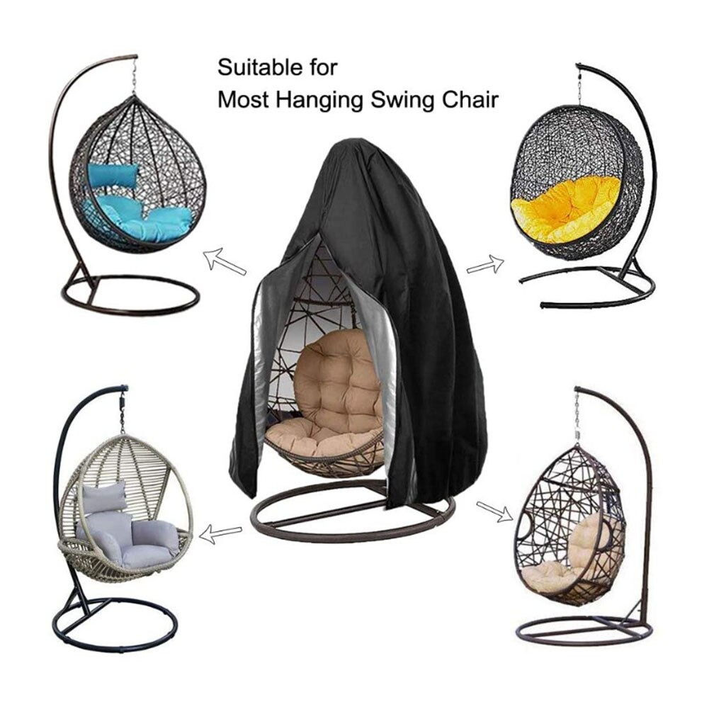 Rattan Swing Chair Cover, Patio Hanging Egg Chairs Cover Lightweight Waterproof with Zipper Dust Protector