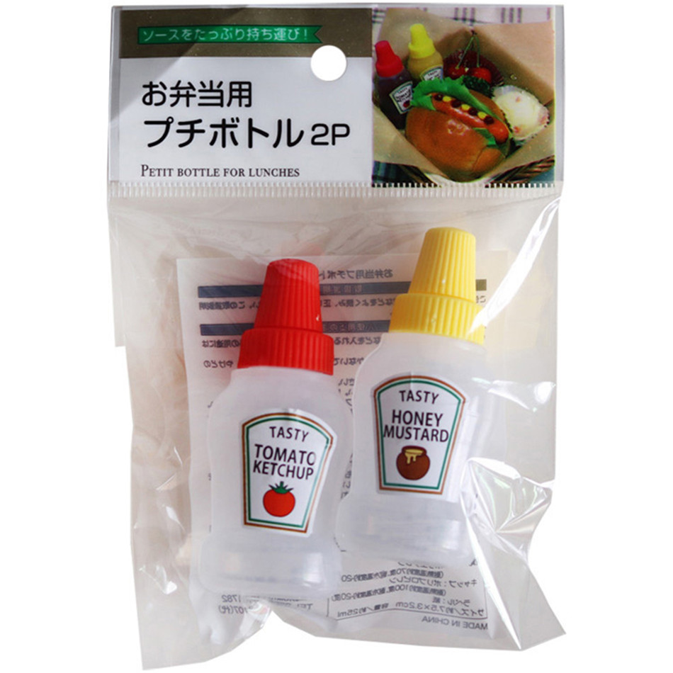 2 Stks/set 25Ml Mini Tomaat Ketchup Fles Draagbare Kleine Saus Container Salade Dressing Container Pantry Containers Voor Bento Box