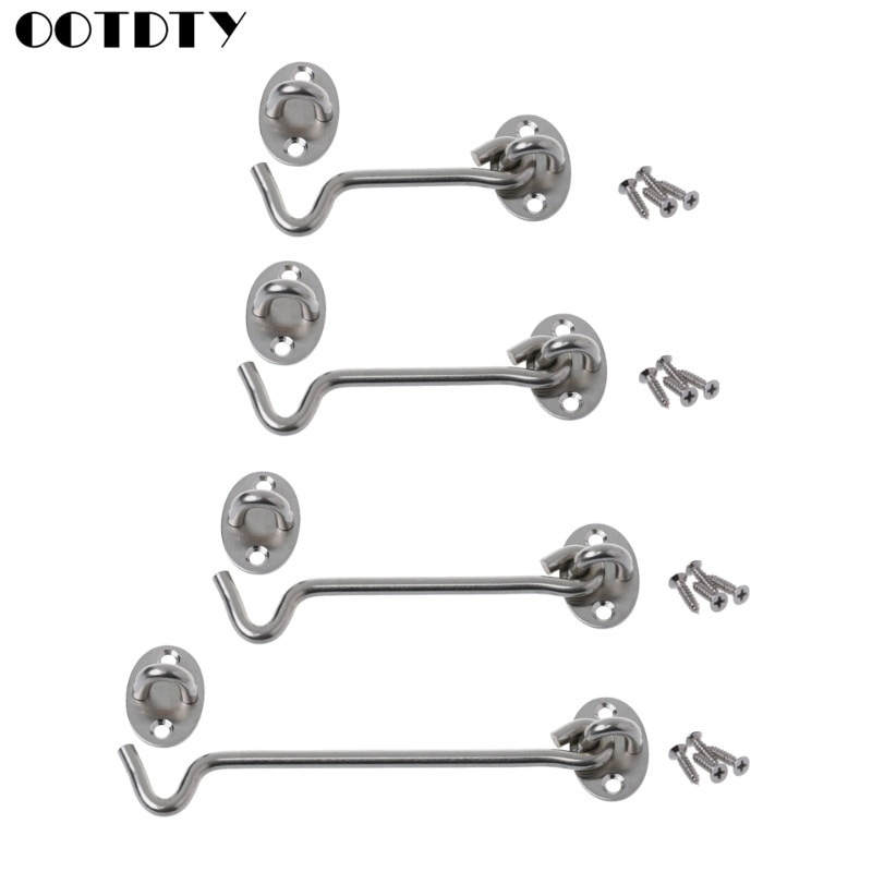 Stainless Steel Window Cabin Hook Eye Latch Window Safety Stopper Silent Holders