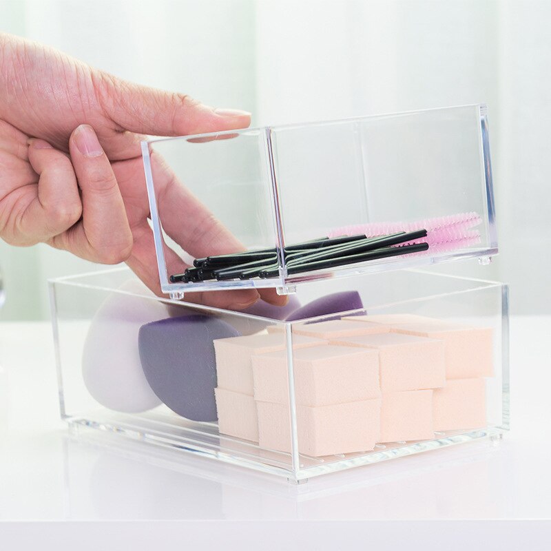 4 Sizes Acrylic Makeup Organizer Jewelry Box Cosmetic Lipstick Finishing Grid Box Dressing Table Storag Box Drawer Organizer