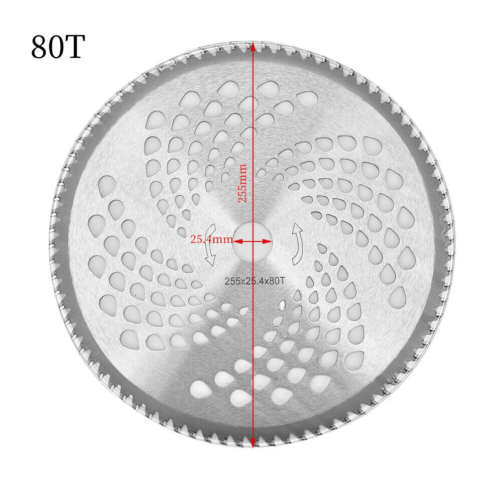 80T 255X25.4mm Bosmaaier Blade Grasmaaier Cutter Vervanging Cirkelzaagblad Voor Snijden Gras Trimmer Blade